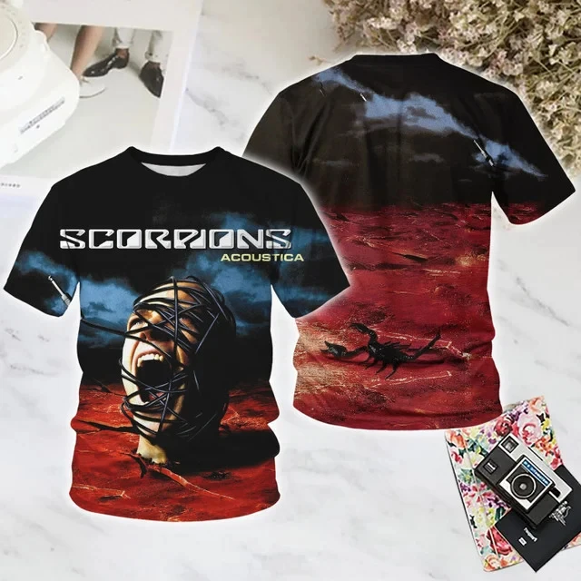2025 New Rock Scorpion 3D Print T-Shirt Fashion Men Women Hip Hop Trend Short Sleeve Tee Summer Oversized Street Casual Y2k Tops