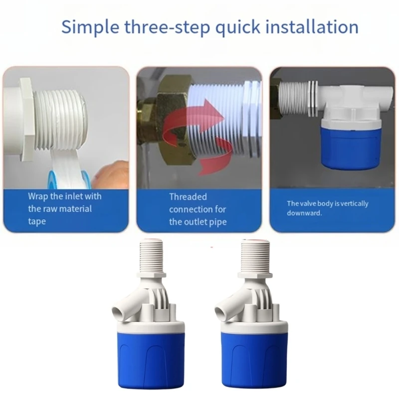  Silicone & Nylon Float Ball Valves Automatic Water Supply Controller Water Shutoff Device For Indoor Outdoor Plumbing