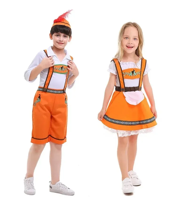

Kids Oktoberfest Costumes Halloween Beer Boys Girl Fantasia Cospaly Carnival Party Dress Child Girl Performance Uniform
