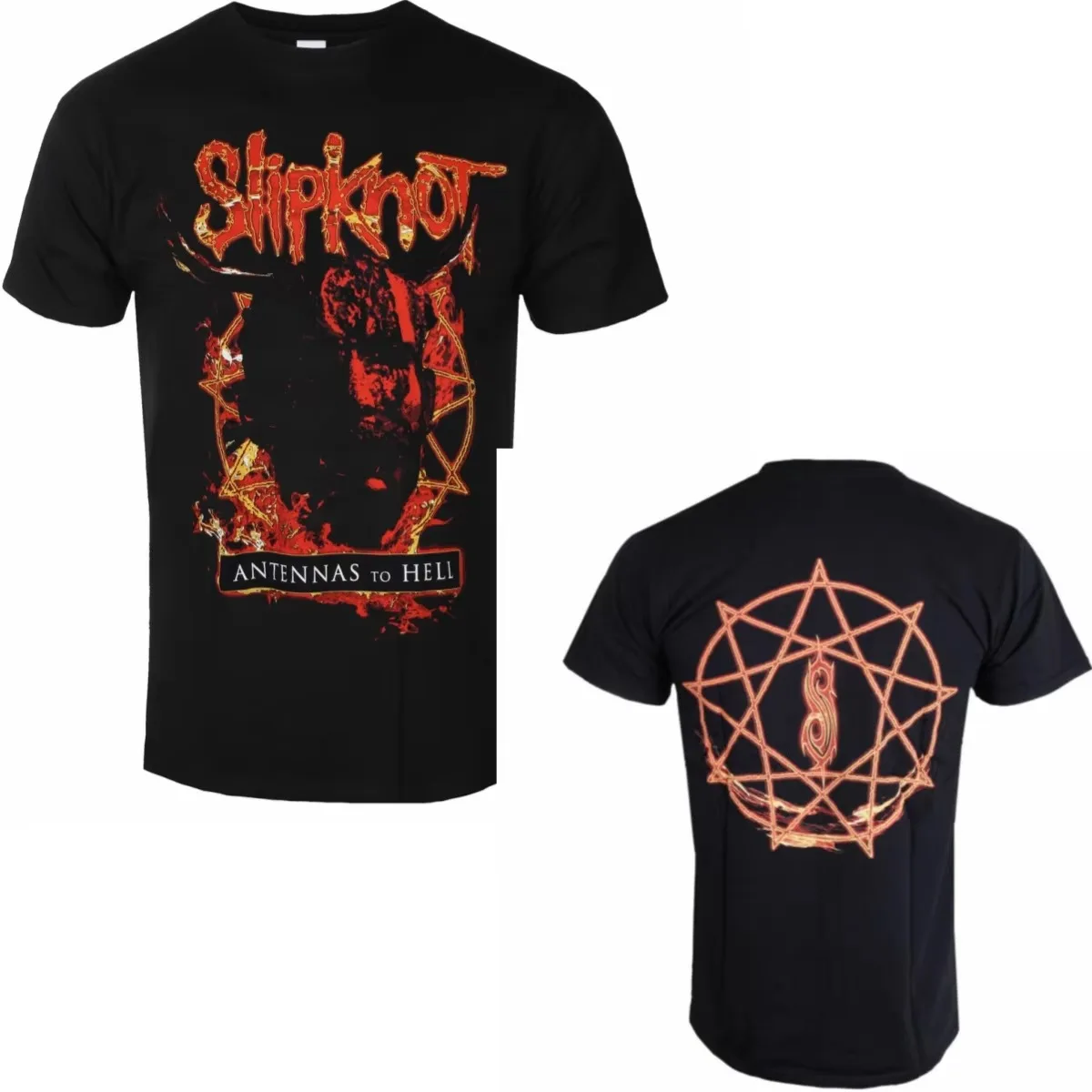 Antennas To Hell Fire Nonagram Slipknot Band Graphic T-Shirt Cotton Men Women Streetwear Tee