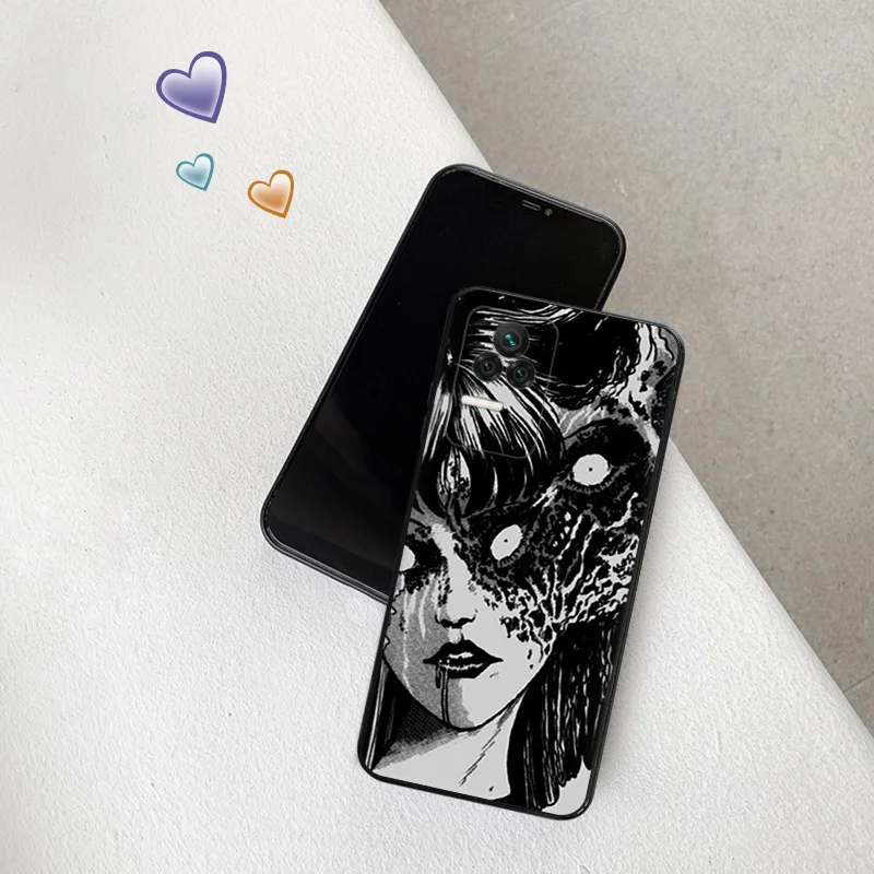 Phone Case for Redmi Note11 Pro 10S 11S 10A 10C Xiaomi 11T 10T 10 11 Lite Junji Ito Tomie Tees Manga Soft Black Anti-Drop Cover