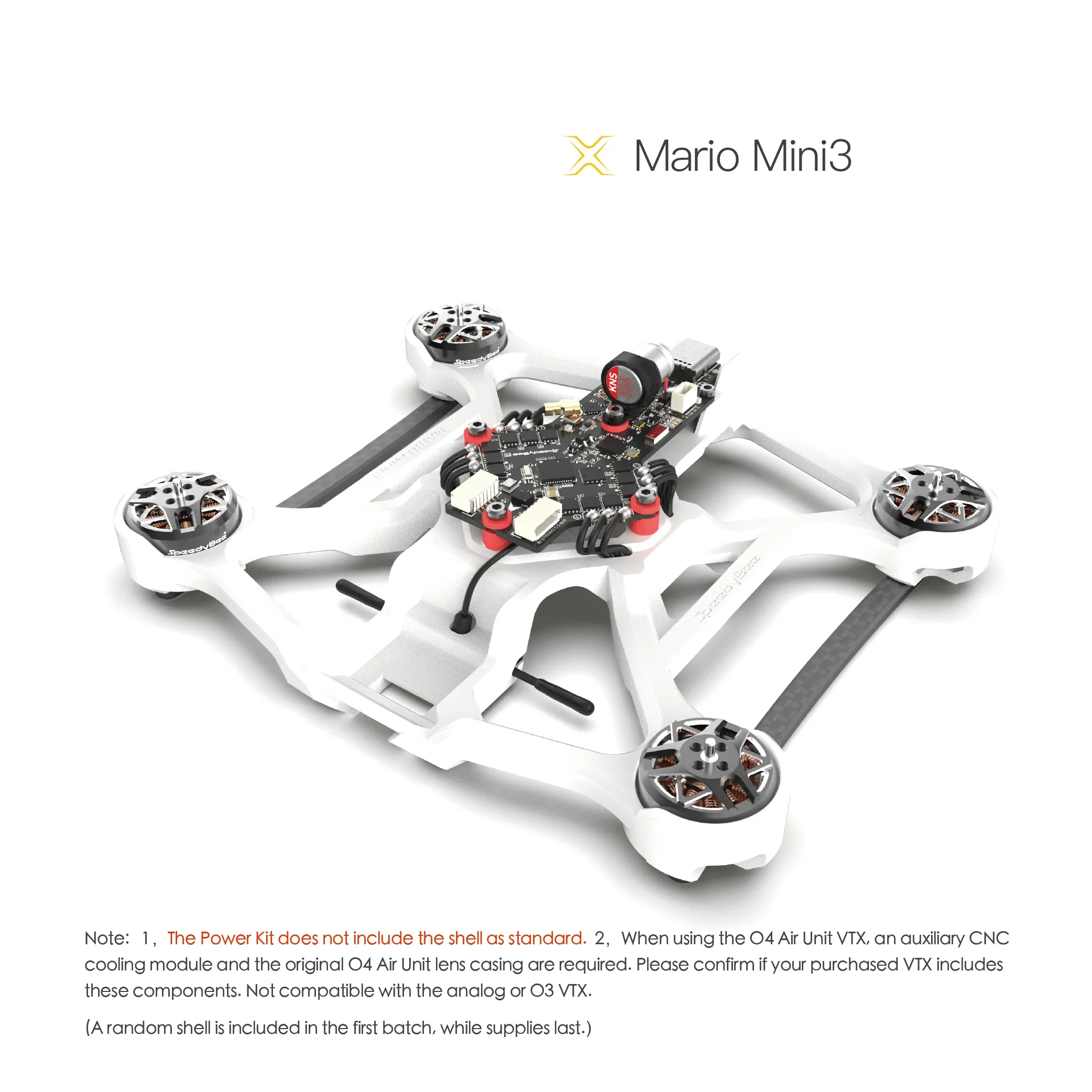 SmCpSpeedyBee Mario Mini X Series Mini25 Pro/Mini3/Mini3 Pro/Mini35 Pro/Mini4 Pro Power Kit O4/O4 Wide Angle/O4 Pro Air Unit Kit