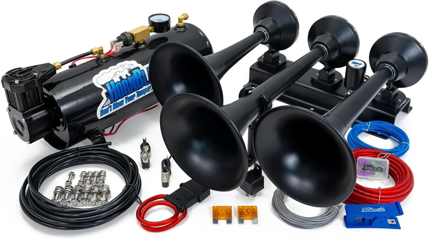 

Flatlaw 3-Liter Train Horn Kit, All-In-One Air System - Easy Install - Big Sound | USA | NEW