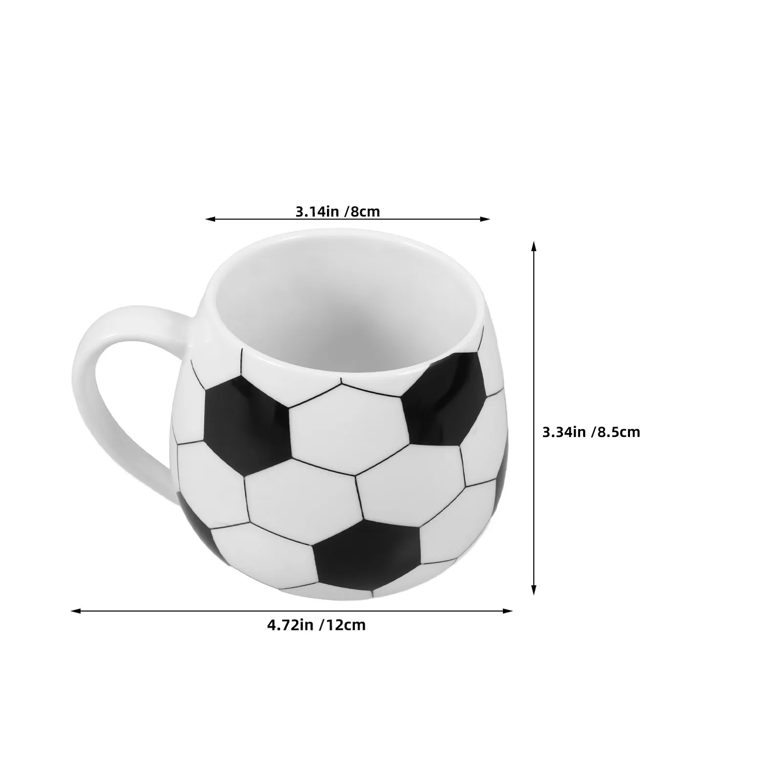 2Pcs Soccer Ceramic Mugs Large Capacity Football Coffee Tea Cup Unique Sports Fan Gift Mug Football Mugs for Boys