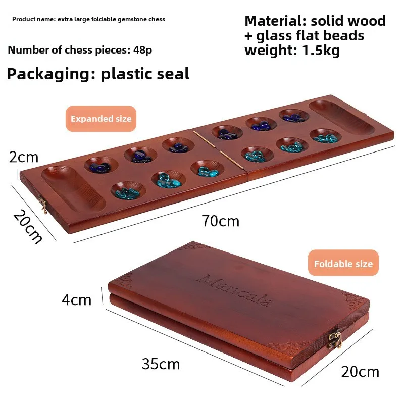 Catur Afrika Mancala Kuno: Set catur kayu solid dipasangkan dengan butiran batu yang indah dan adalah permainan papan yang penting