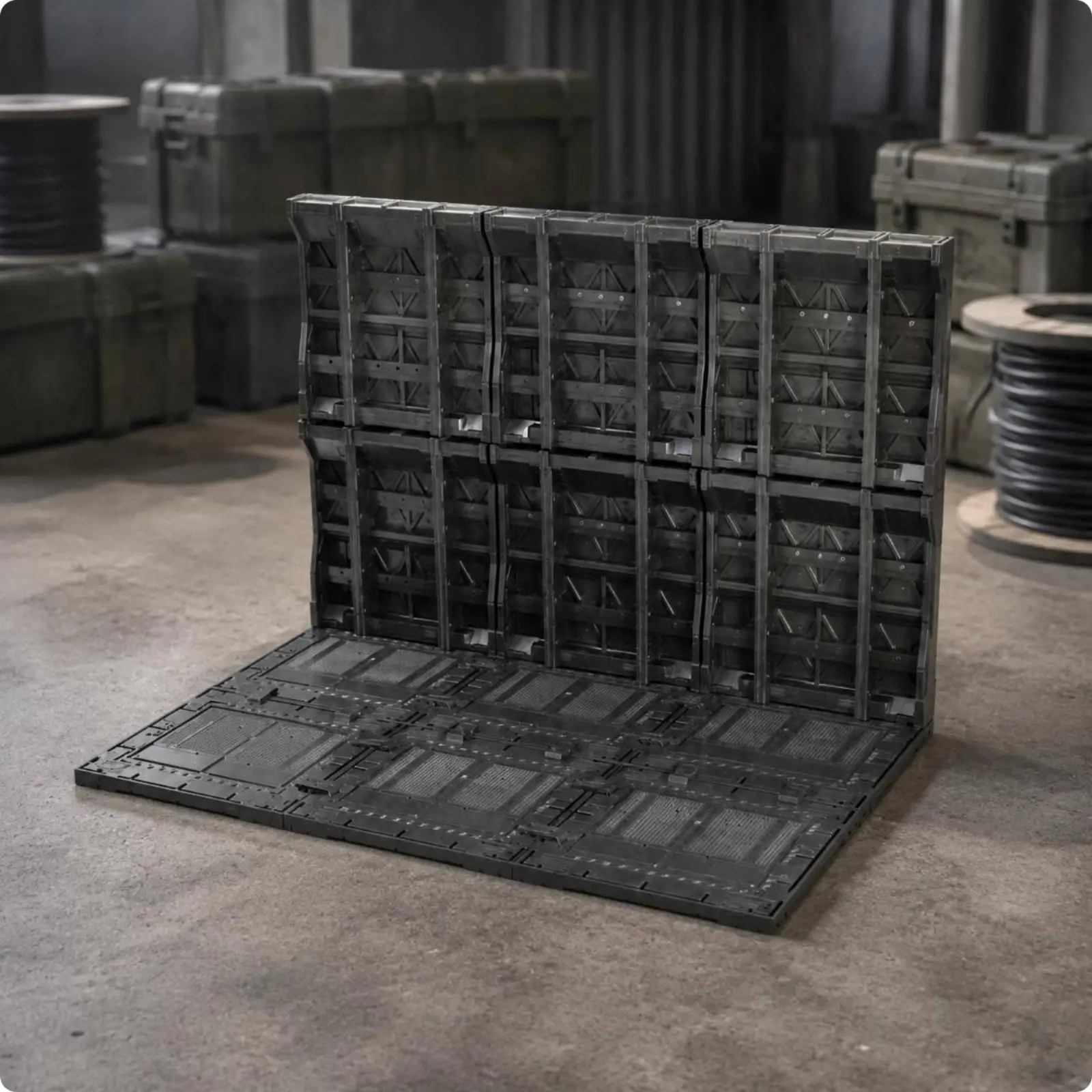 Hangar Scene Board Molded Panels Miniature Display Base Freestanding