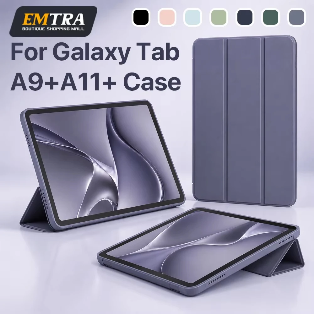 For Samsung Galaxy Tab A9+ Plus 2023 A11+ Plus 2025 Case 11 Inch Slim Tri-Fold Stand Tablet Cover Auto Wake Sleep Shockproof