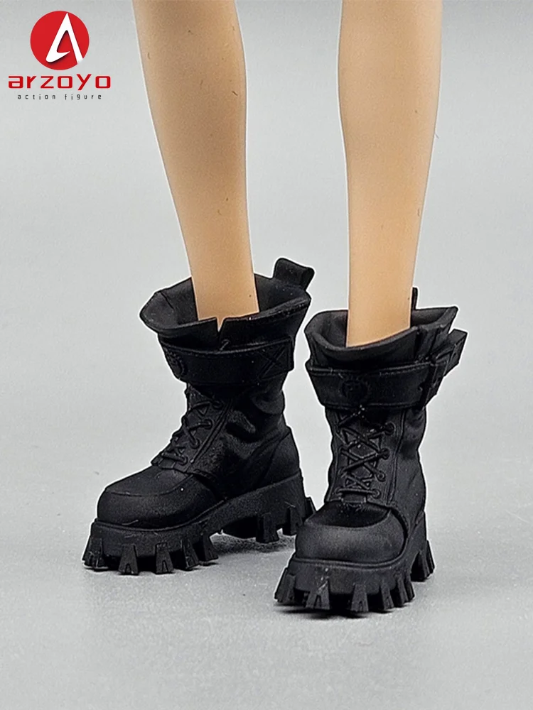 Disponibile Stivali da combattimento con design con cinturino nero in scala 1/12 Scarpe da guerriera adatte per corpo di bambola Action Figure da 6 pollici
