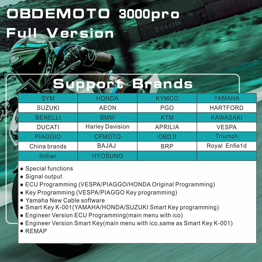 OBDEMOTO 3000PRO Motorcycle Professional Diagnostic Scanner Read DTC Data Stream Erase Fault Code Special Function Included Tool