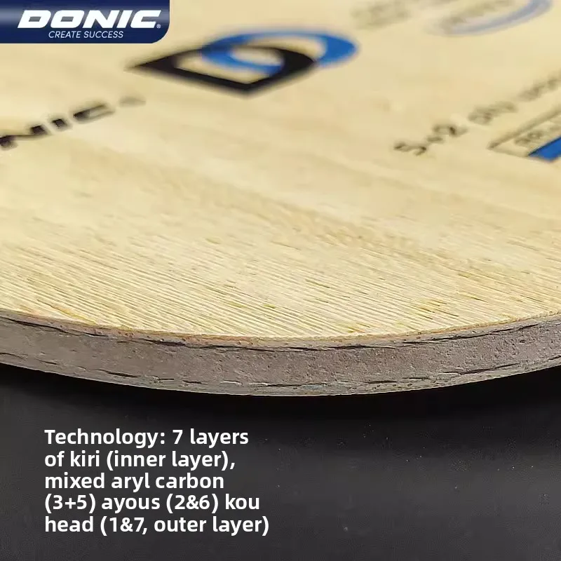 DONIC Ping Pong Bottom Plate True Carbon Internal Energy Carbon Attack Type Mixed Aromatic Carbon Horizontal Plate 33191
