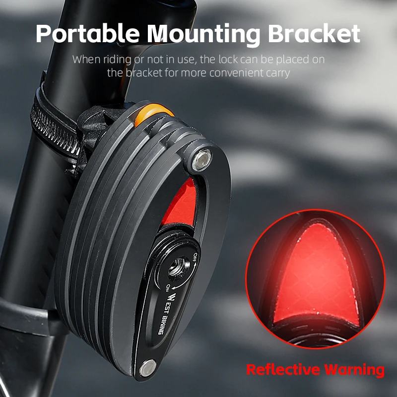 Foldable Bike Locks MTB Road Bicycle Lock High Security Anti-Theft Scooter Electric E-Bike Cycling Chain Lock Bike Accessories