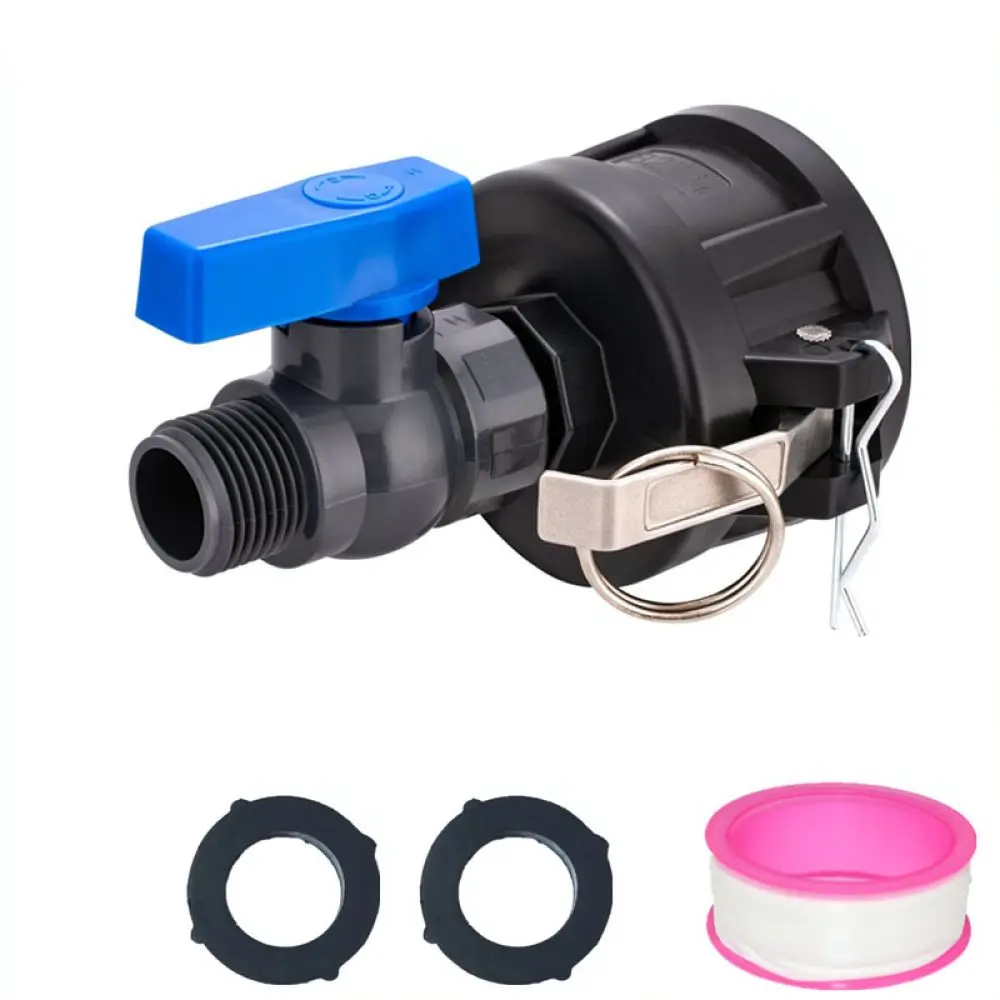 For Leeandhan IBC Adapter With Valve 2 Inch To 3 4 Inch Male Thread Connector PP Quick Disconnect For Water Drum