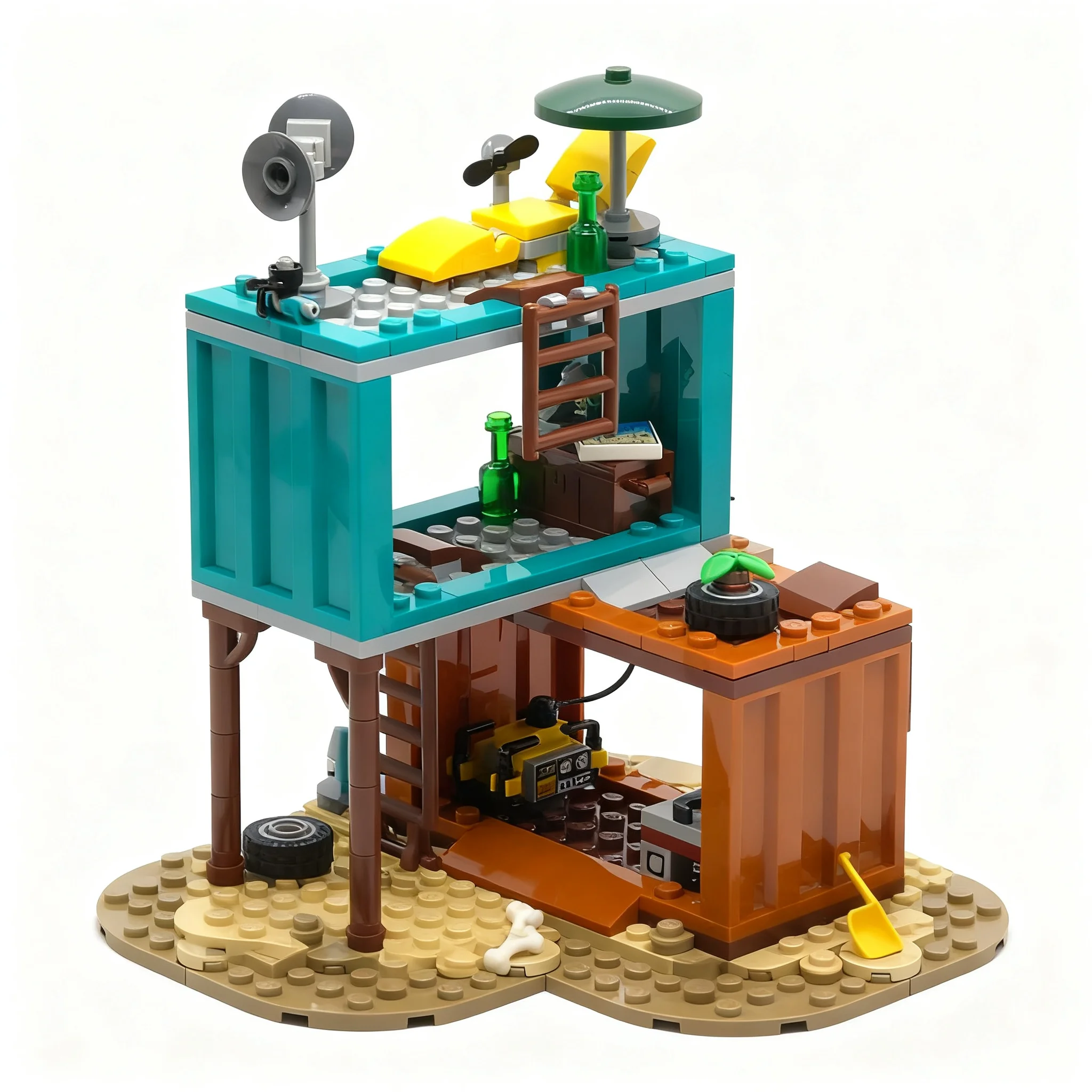 260pcs MOC Wasteland Outpost Model Building Blocks Christmas Gift Idea Brick Craft 3D Collection Education Birthday Assemble