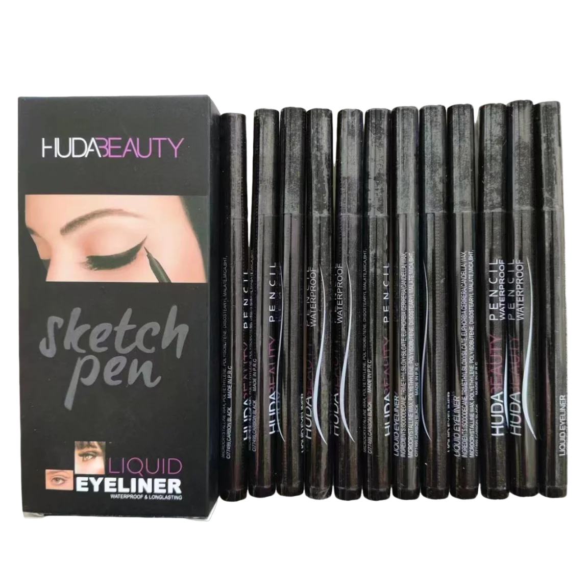 Huda schwarz flüssiger Eyeliner Stift wasserdicht langlebiges Augen Make-up glatte Eyeliner Bleistift heiße Kosmetik