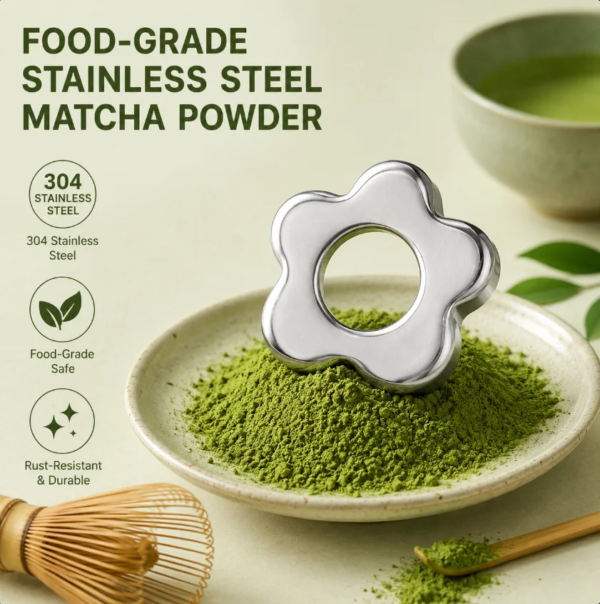 Matcha Sieve, Cherry Blossom Tea Accessory, Faster, Smoother, No Clumping, Food-grade Stainless Steel for Matcha Powder Durable