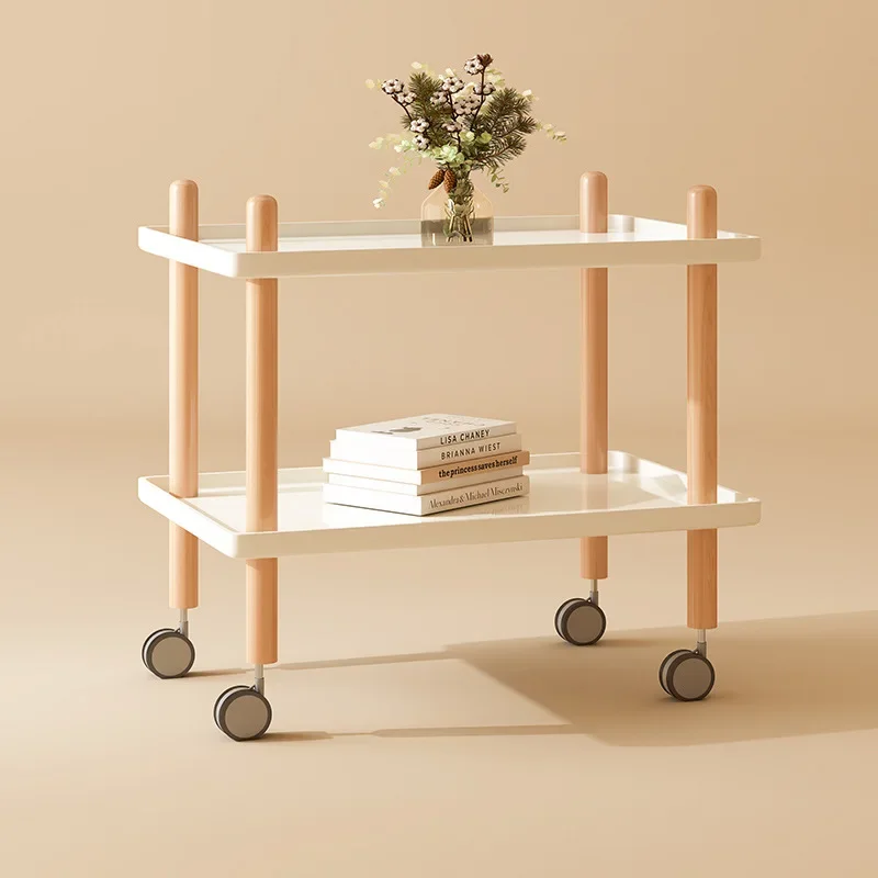 

2-Tier Narrow Storage Cart, Home Storage Hand Cart, Wheeled Rolling Cart, Coffee Table For Living Room, Dining Room, Kitchen