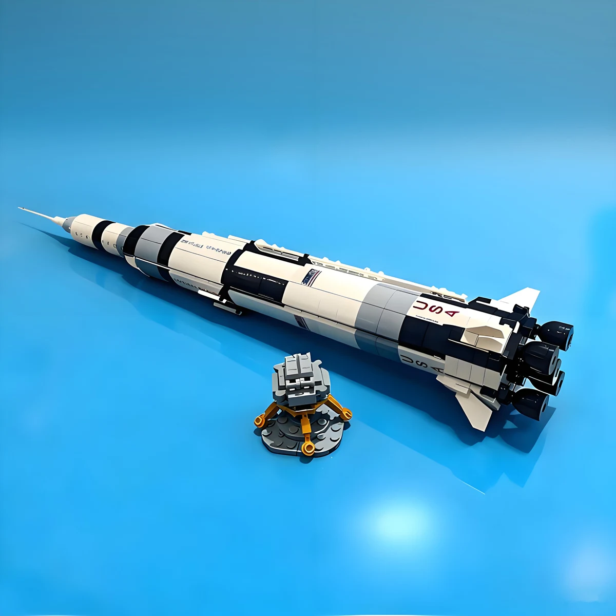 宇宙ロケット探査アポロサターン-v-宇宙打ち上げロケットモデルビルディングブロックレンガ子供子供のおもちゃギフト