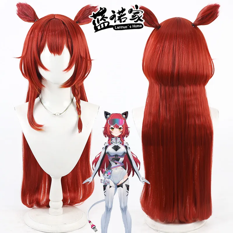 Virtual YouTube Vtuber Nekota Tsukina Cosplay Wig Halloween Carnival Party Props Synthetic Hair Heat Resistant Fiber + Wig Cap