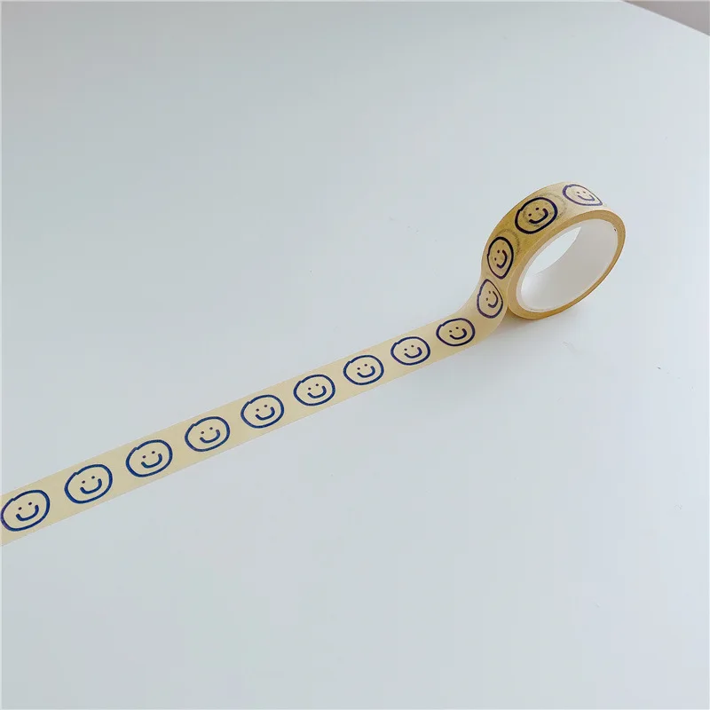 เทปวาชิสไตล์เกาหลี ลายหน้ายิ้ม เค้ก การ์ตูน ตัวละคร วัสดุทำสมุดบันทึก สติกเกอร์เทป