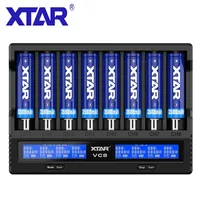 XTAR VC8 Battery Charger 2019 Newest LCD Display XTAR Charger VC8=VC4+VC4S QC3.0 Fast Charging 26650 21700 20700 18650 Battery