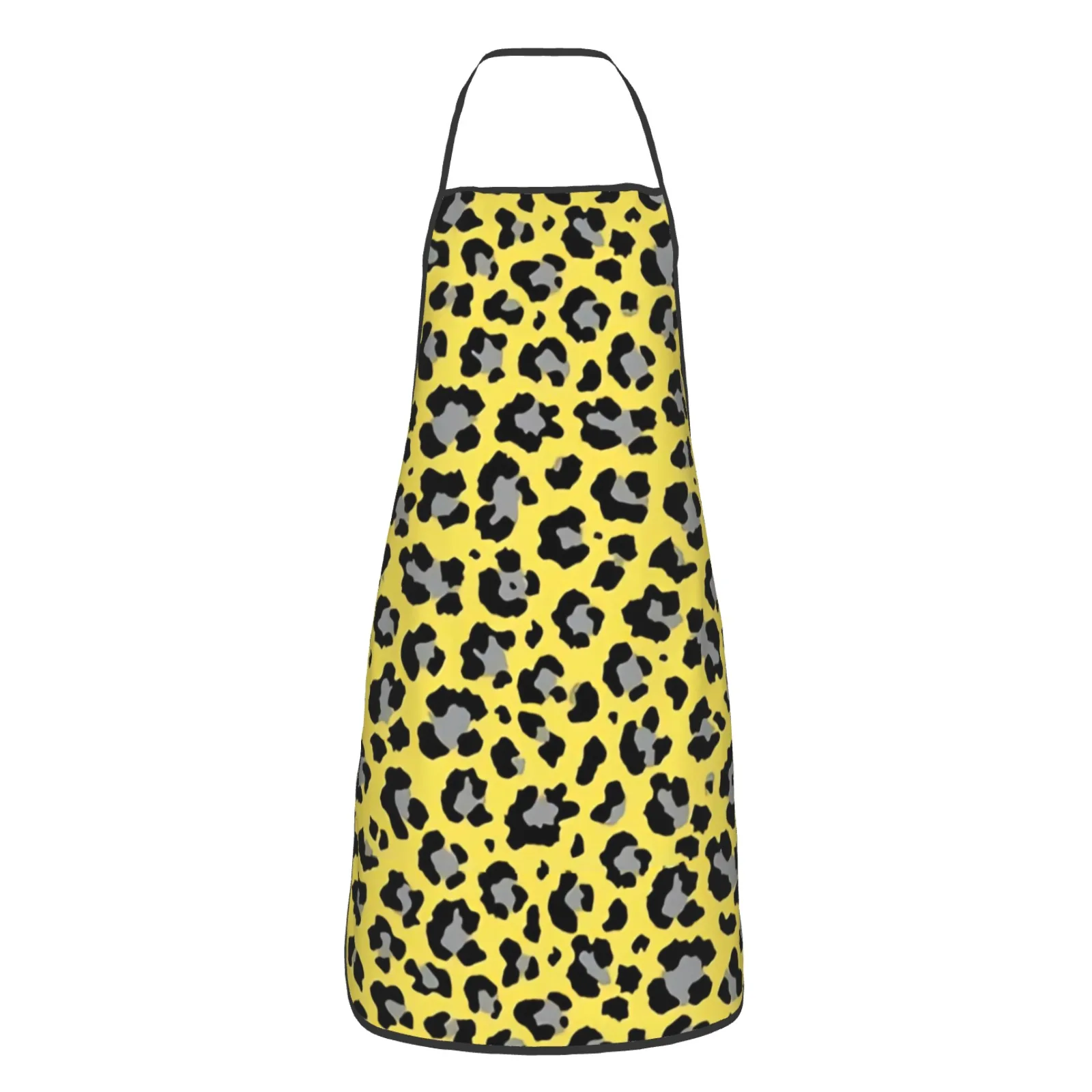 White And Black Polyester locking hem Apron Home Cooking Baking Kitchen Cheetah Leopard Apron Colorful Black And Gray