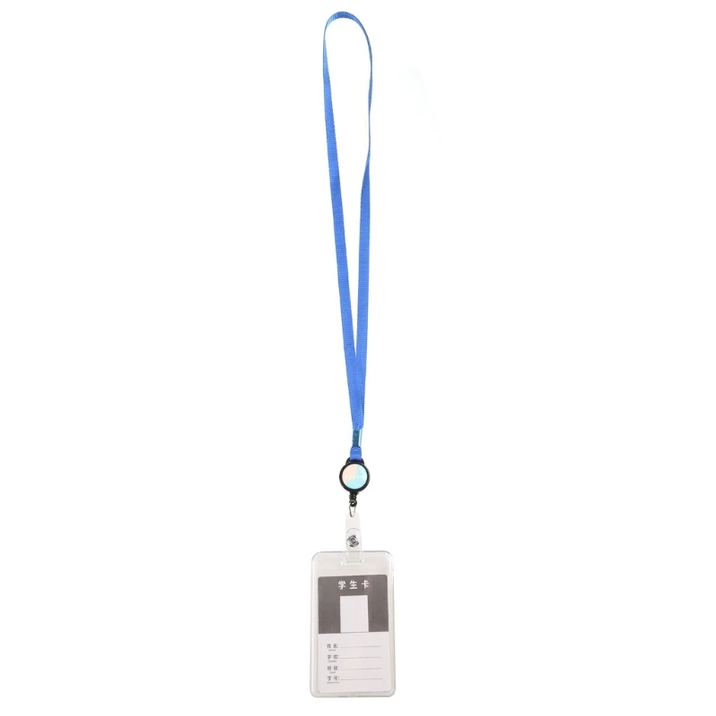 Retractable Badge Holder with Hanging Lanyard Vertical Clear Holder