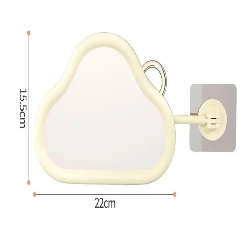 壁掛け折りたたみ式延長アームバスルームミラーバニティミラーシームレスな自己粘着化粧品メイク用ドリルなし