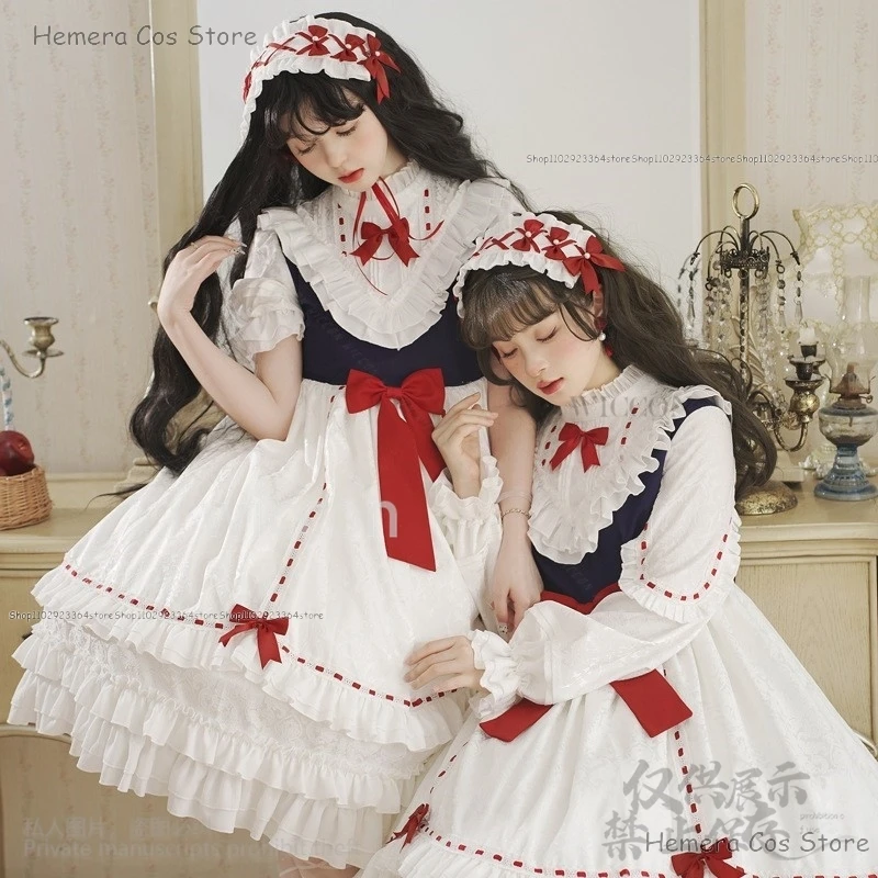 

2024 Sonw Candy Lolita Christmas Cosplay Anime Kawaii Lolita Dress Uniform Princess Girl Vintage Elegant Tea Party Halloween