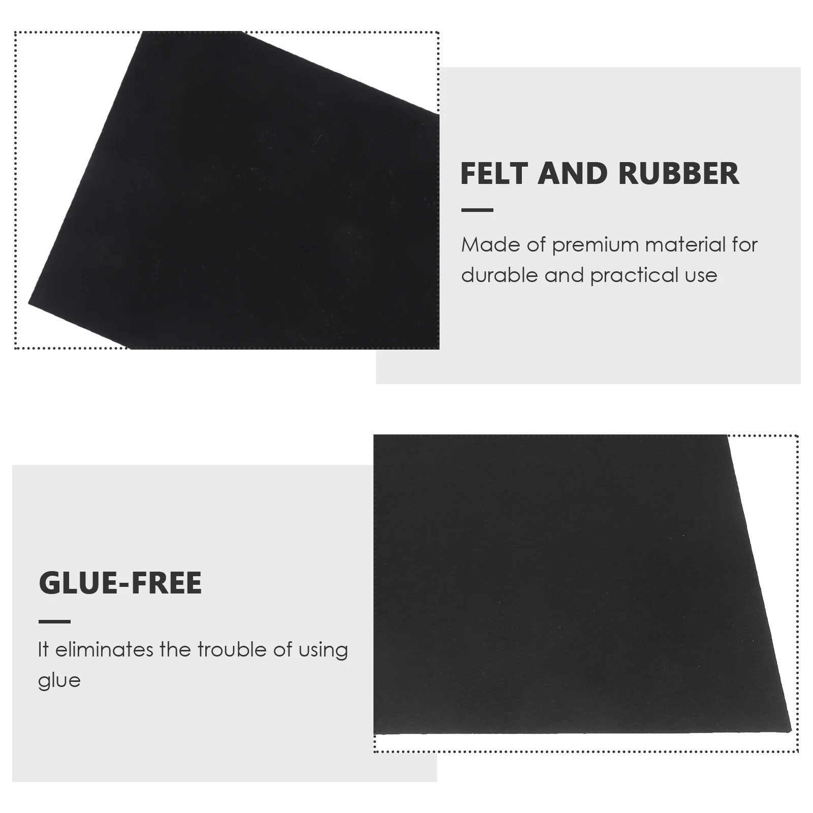 

10 Sheets Blank Kraft Paper Self-adhesive Felt Sheets Multi-purpose for Art and Craft Making (Black)