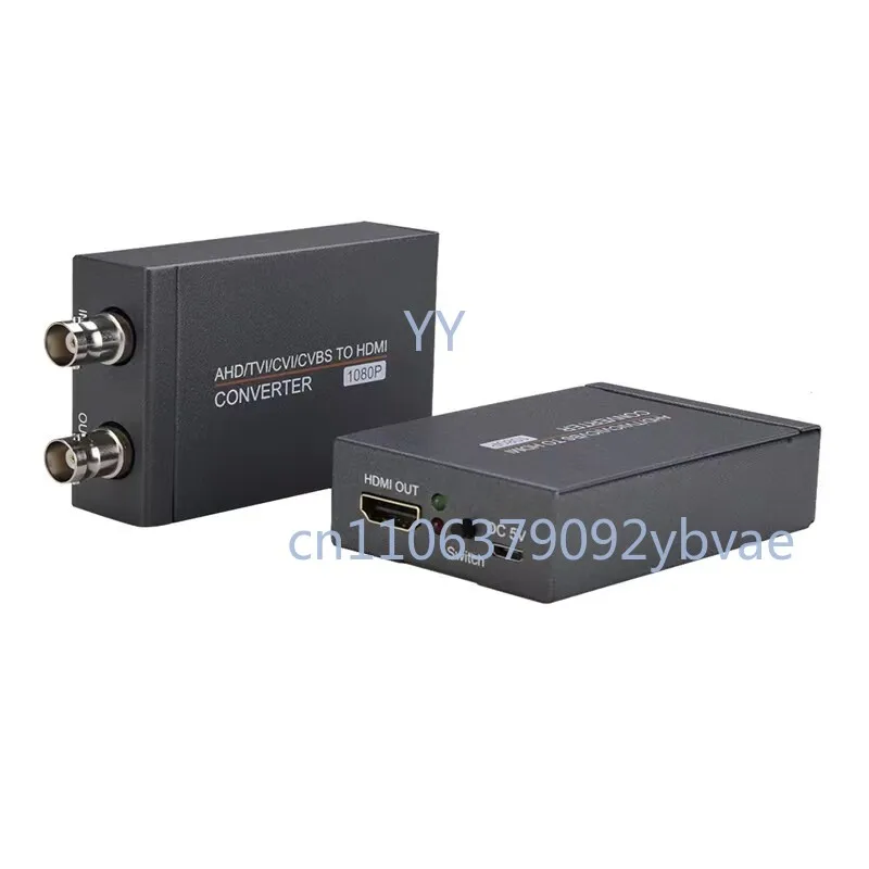 The AHD/CVI/TVI to HDMI high-definition converter supports 8MP video loop-through output and comes standard with an power supply
