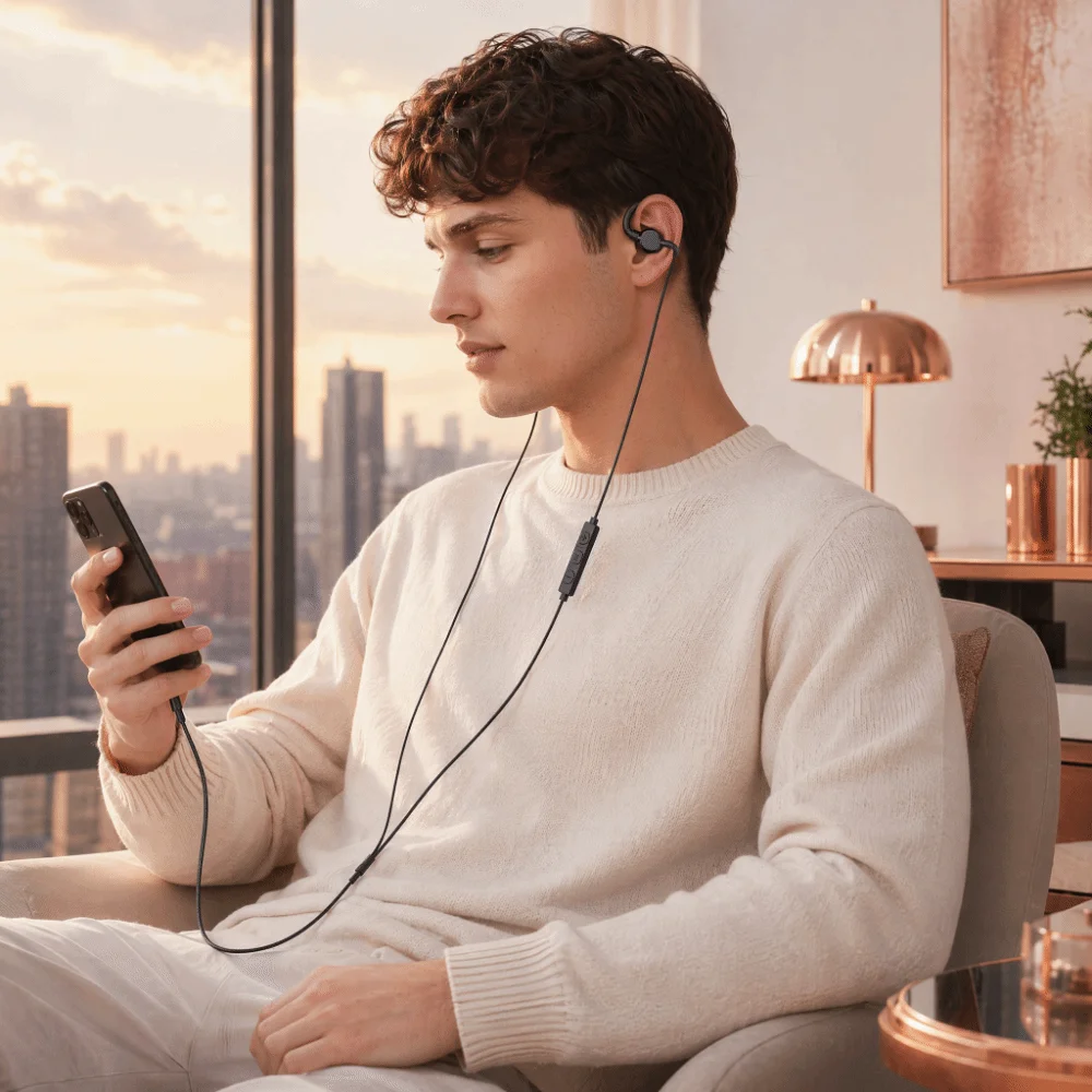Ear Clip Type Wired Headphones 3.5mm/Type-C Wire Control Ear Clip Headphones HD Voice HiFi Not In Ear Headphones HD Voice Call