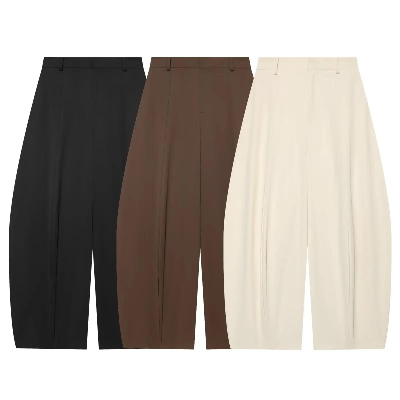 Fashionable ZR Wind Women's High Waist Wide Leg Knife  Pants Pure Color Simple Style Commute Style Ladies Casual Trousers view 5
