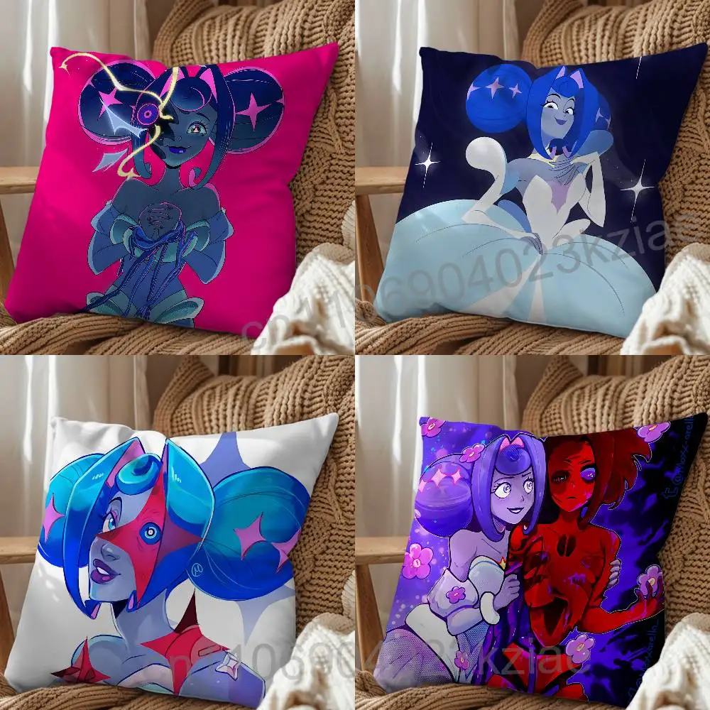 Blues kinned double pigtails Knights of Guinevere Cushion Cover Suitable For Sofa Car Bedroom Cushions Decorative Pillow Case
