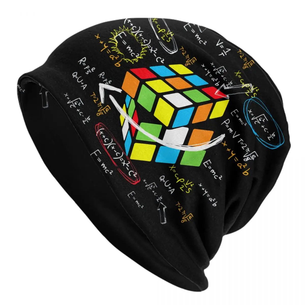 Math Rubik Rubix Rubiks Player Cube Math Lovers Skullies Beanies Caps Streetwear Women Men Knitting Hat Unisex Adult Bonnet Hats