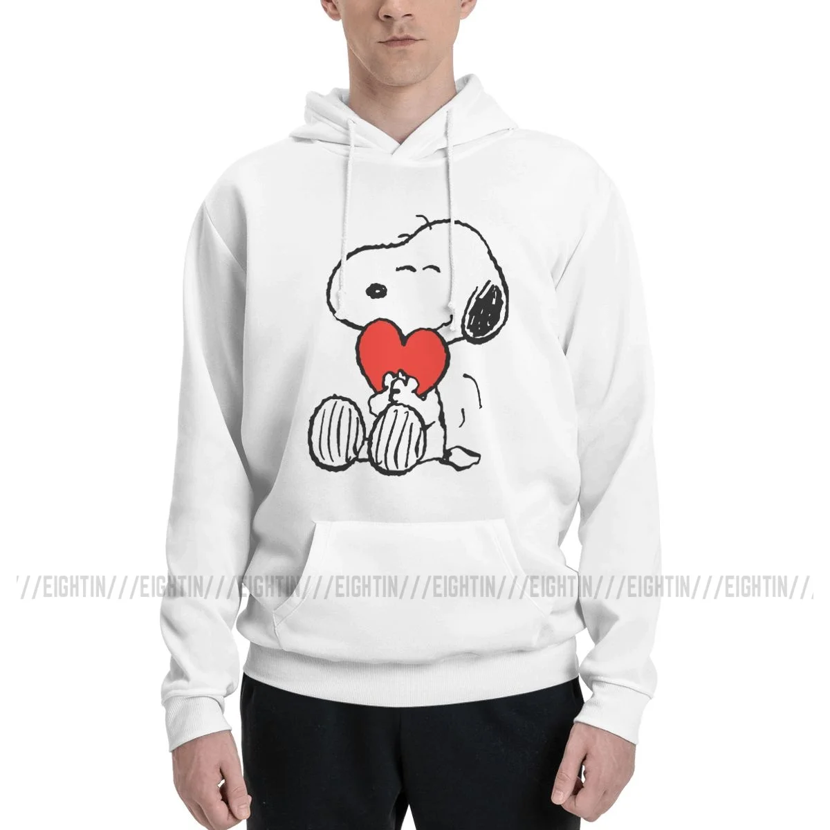 

Peanuts Valentine's Day Snoopy Heart Street Sweatshirt Men Women Hooded Hoodie Autumn Pullovers