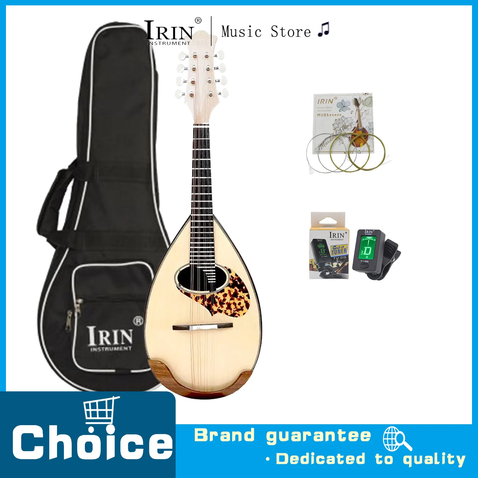 Mandolin Japanese Maple Bowl-Back Mandolin Wooden Shell Guitar Professional Performance Plucked Stringed Musical Instrument
