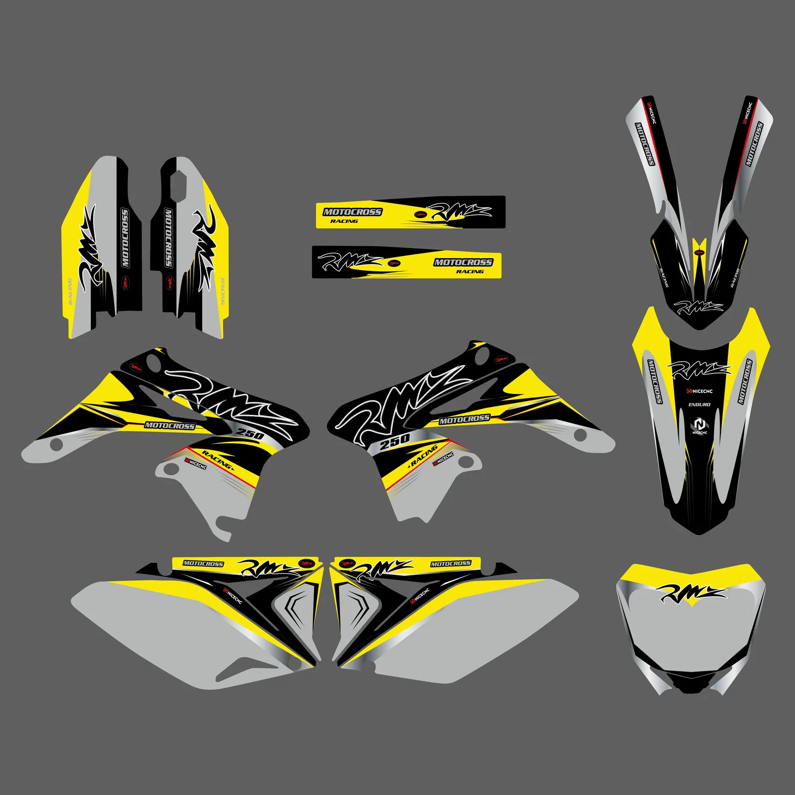 

For Suzuki RMZ250 RM-Z RMZ 250 2010-2018 2017 2016 2015 2014 Motorcycle Fairing Graphics Background Decals Sticker Customize