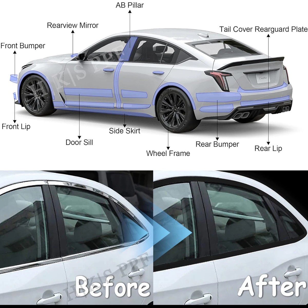Matte Black Vinyl Tape Wrapp with Chrome Plated Removal Scratch Resistant Car Door Guard Protective Film Window Decorative Tape image 5