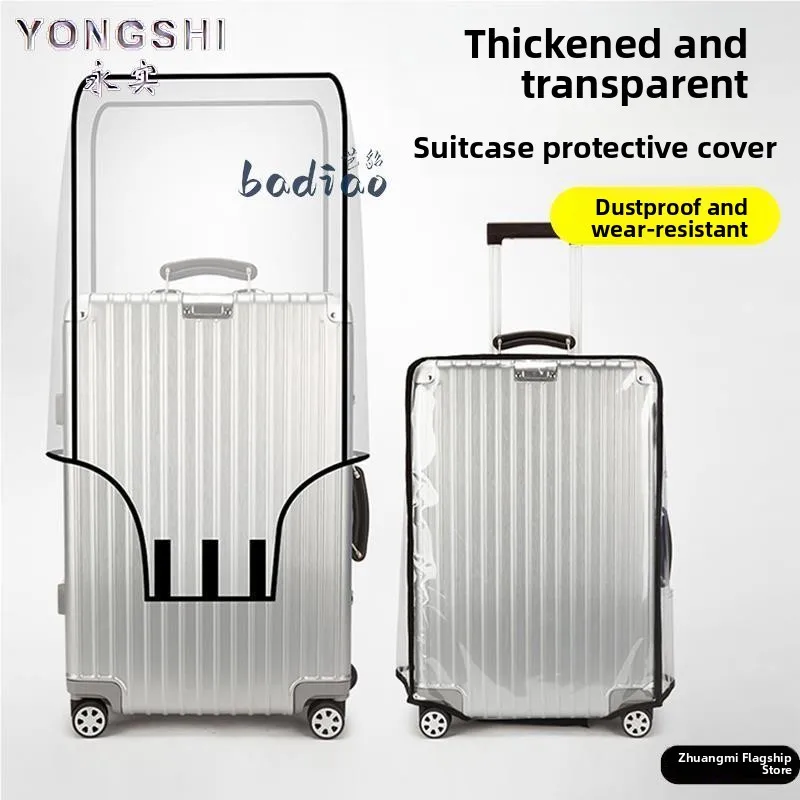

Thickened Transparent Protective Cover for Luggage Waterproof Dustproof Anti-scratch Wear-resistant Travel Pull Rod Bag Cover