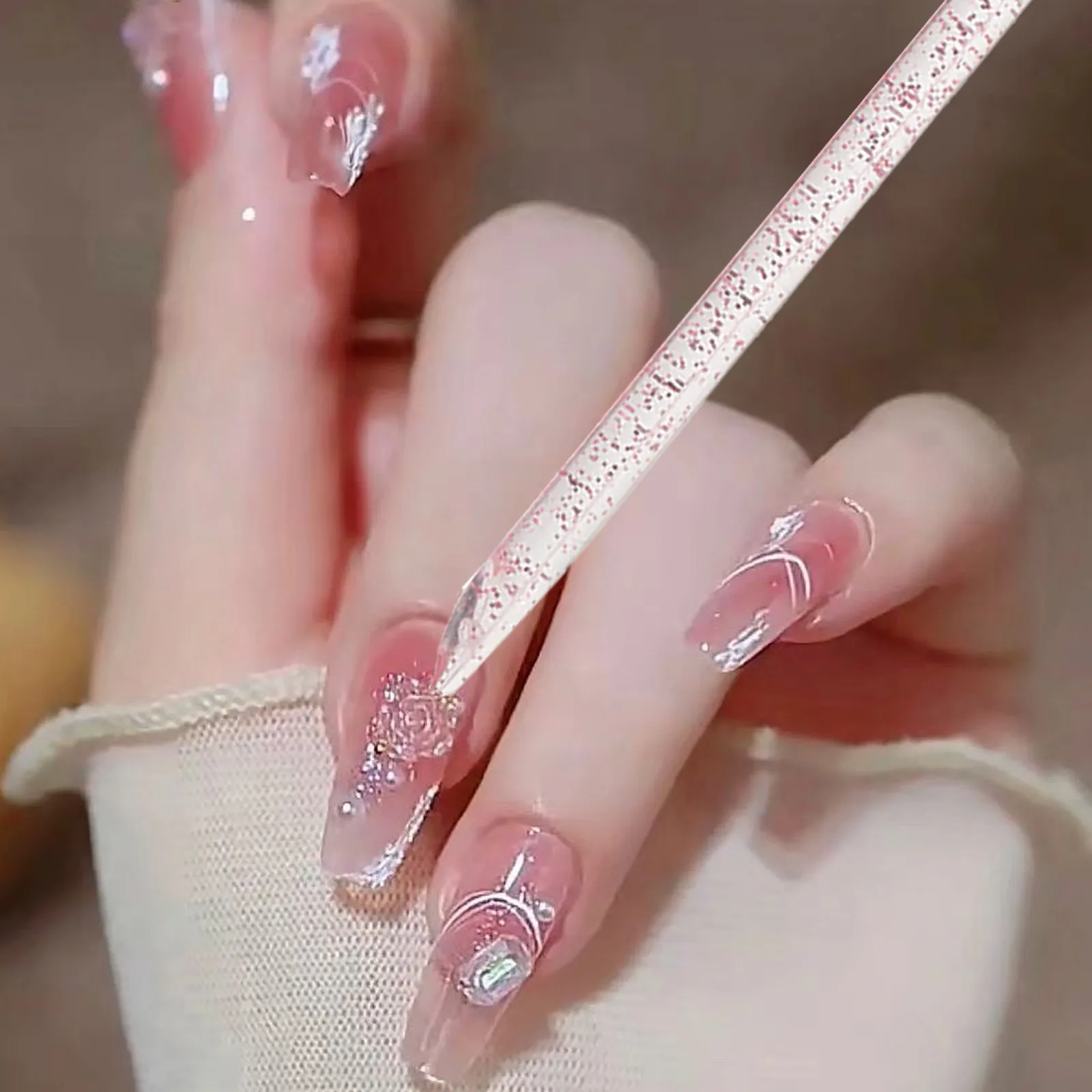 

100Pcs Nail Rhinestone Picker Pen Dual Function Crystal Rhinestone Picker Stick for Nail Art Manicure Embellishment Dotting