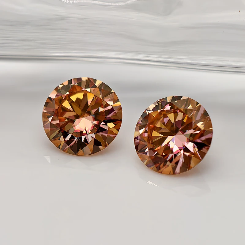 

Royal Golden Real Moissanite Loose Gemstones 0.5-5.0ct Certified Moissanita Stone Pass Diamond Tester with GRA Certificate