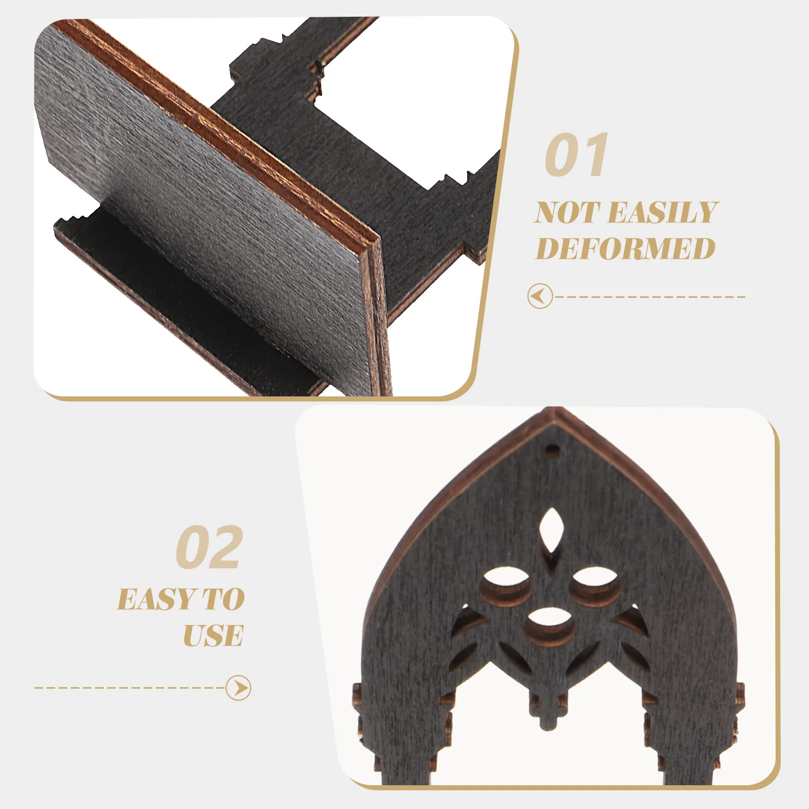 

1 Pair Pcs Gothic Holder Wooden Arch Style Table Centerpiece For Home Dining Room Bedroom Black Pillar Stand