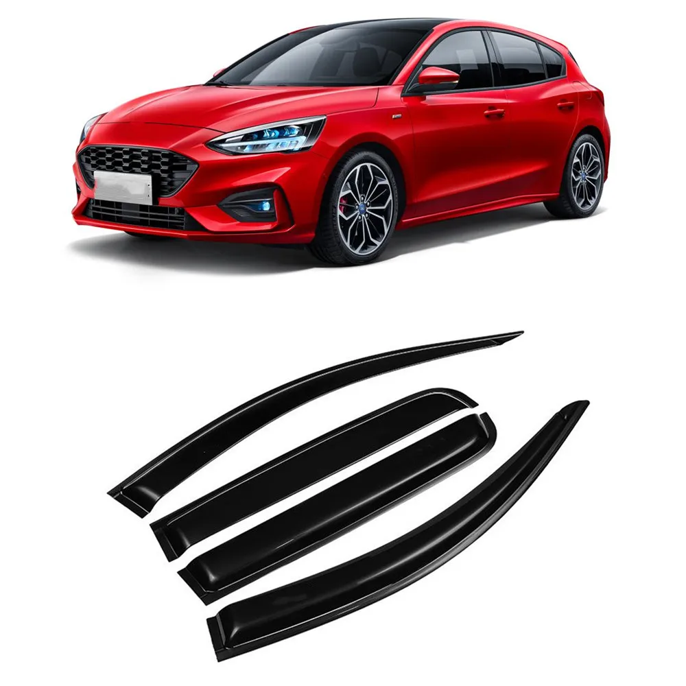 For Ford Focus MK4 2019-2024 Cars Accessories Window Visors Rain Sun Guard Vent Wind Deflector Weathershield Slim Moulding Trim