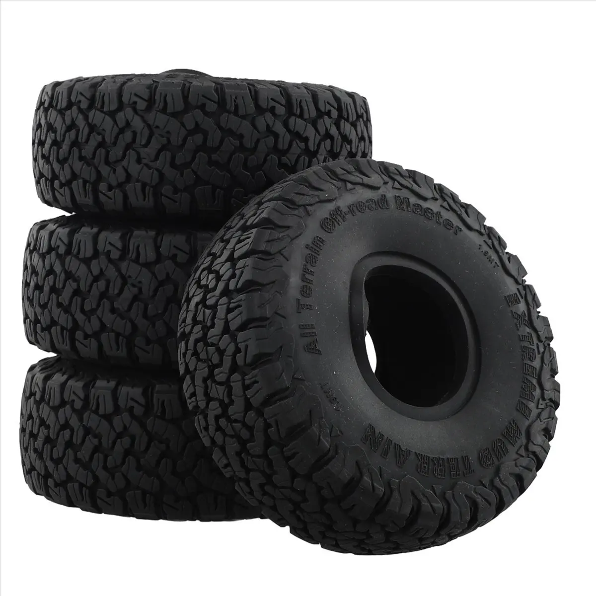 ABME New 4Pcs 115x44MM Soft Rubber Tyre 1.9Inch Wheel Rock Terrain Tire for 1/10 RC Crawler Car -4 SCX10 90046