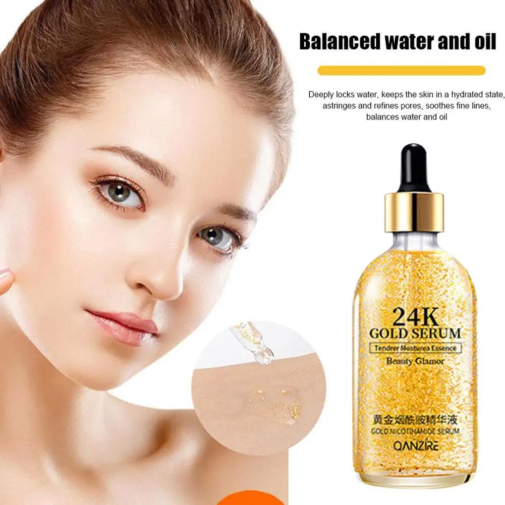 Hyaluron säure Gesichts serum 24 Karat Gold Anti-Aging-Essenz Gesichts lifting Kollagen Essenz Nicotinamid White ning Serum Hautpflege – Detail 2