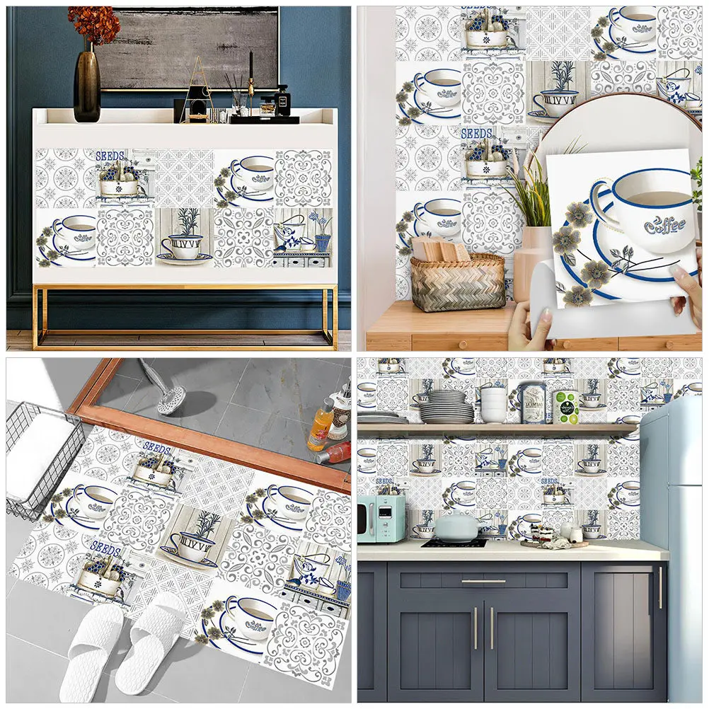 DIY Tile Decals Decorative Self-adhesive Sticker for Kitchen Ceramic Stickers Home