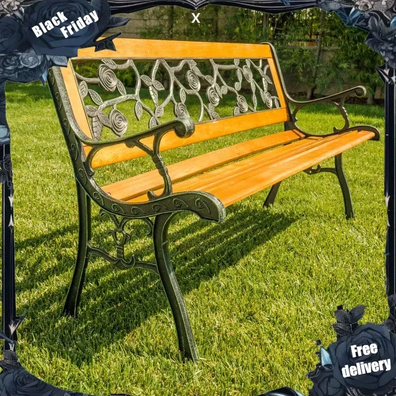 Garden Bench Patio Bench Porch Bnech Chair Deck Hardwood Cast Iron Love Seat