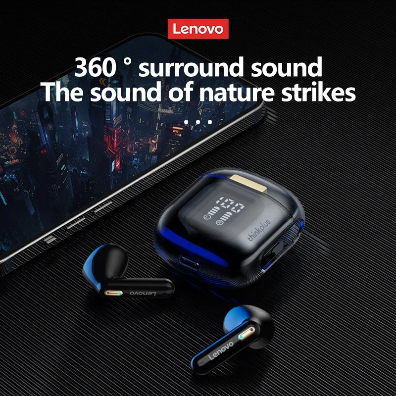 เดิม Lenovo LP6 Pro TWS หูฟังบลูทูธ Semi-in-ear HIFl หูฟัง 18 h อายุการใช้งานแบตเตอรี่ยาวนานแบตเตอรี่ดิจิตอลจอแสดงผลหูฟัง