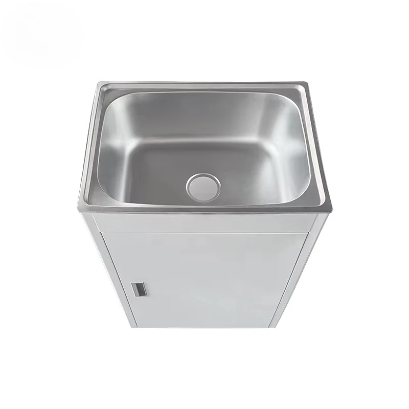 Single stainless steel surgical scrub sink counter installation rectangular single bowl two holes installation cabinet