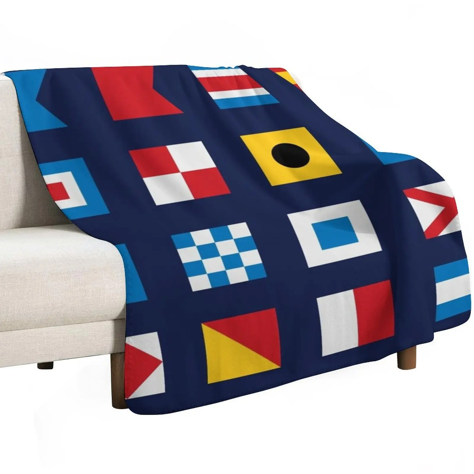 Nautical flags, sailing, Maritime signal flags Throw Blanket Furry Thin Shaggy Soft Soft Plaid Thins Blankets